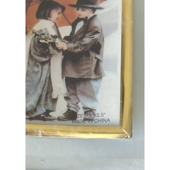 NIB Elegant Glass and Gold tone Picture Frame Decorated for Pic.W 3.5" x H 5.5" - Picture 9 of 11
